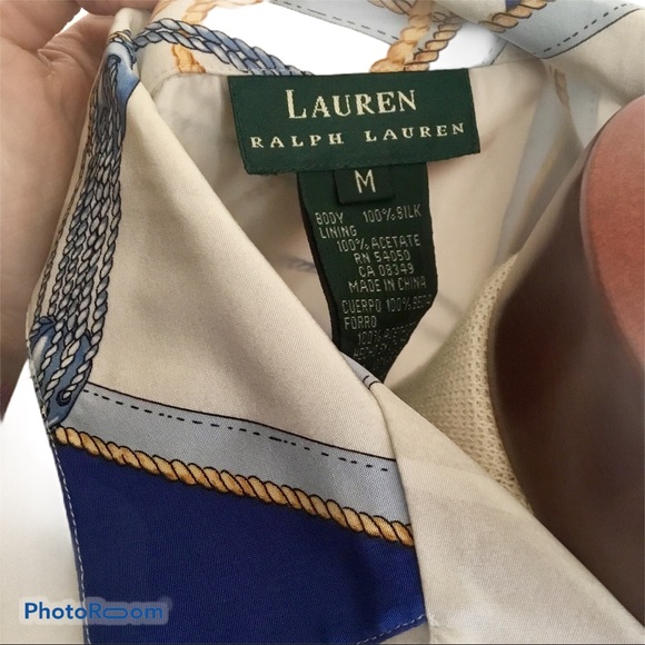 Lauren Ralph Lauren St. Lucia 100% Silk Top, Sz M - Picture 5 of 5